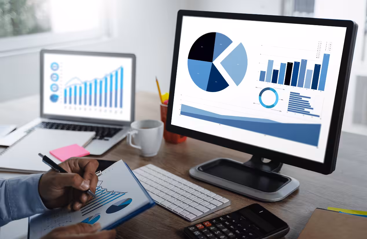 Man monitoring the progress of the business. Business Growth Consultant. Business Finance