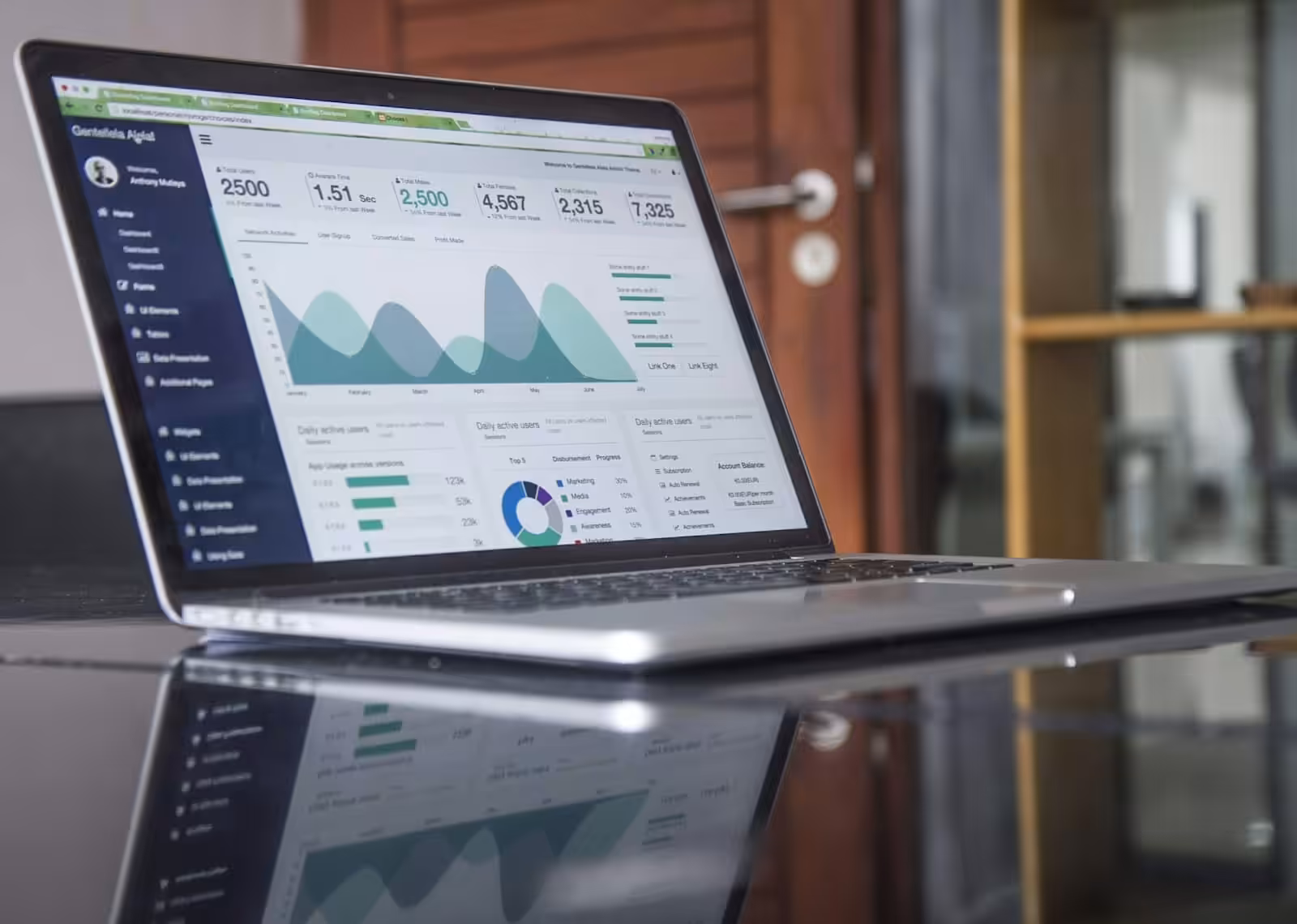 Laptop computer on glass-top table. Why does my business lose money