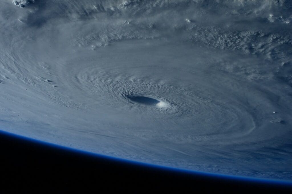 Cyclone as seen from space. NASA Photograph. Is a cyclone a force majeure event in a construction contract