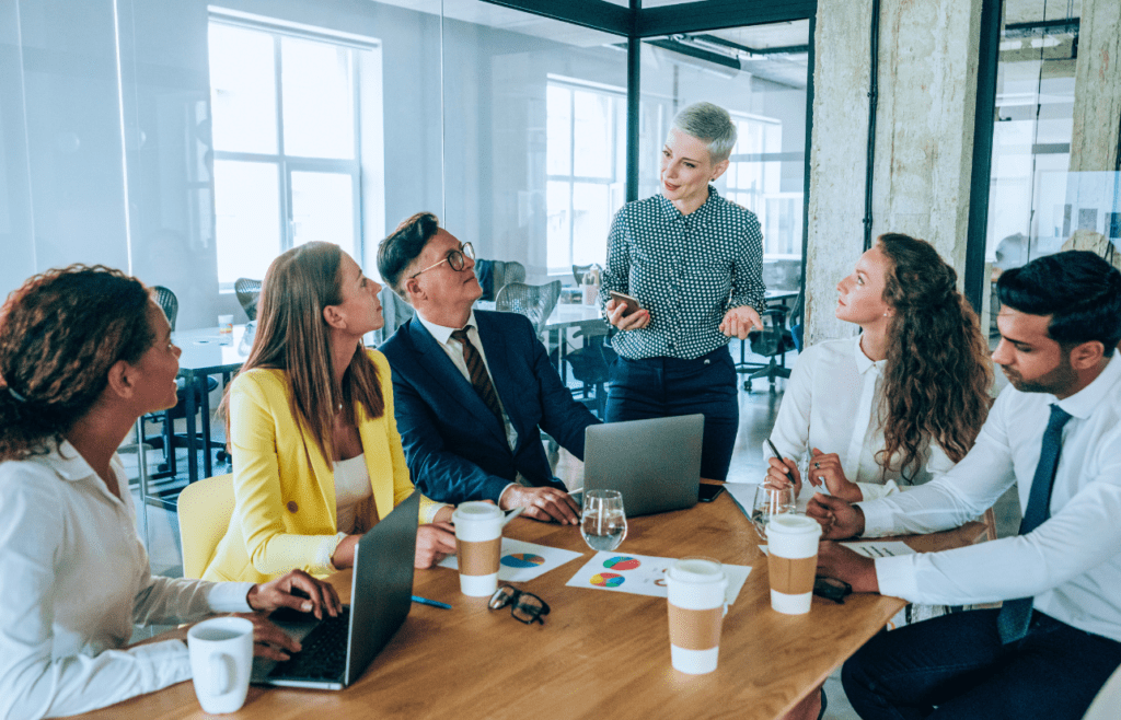 Female consultant leading a business meeting. Management Consulting Companies Australia. Management Consulting Professional