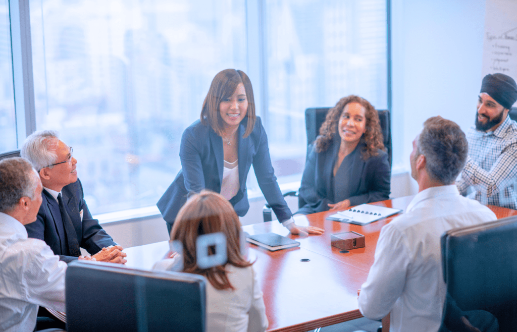 Discover Expert Management Consulting and Strategy Consulting 4 Business team members ane their lawyer having discussion. Management Consulting and Strategy Consulting. Solicitor Brisbane