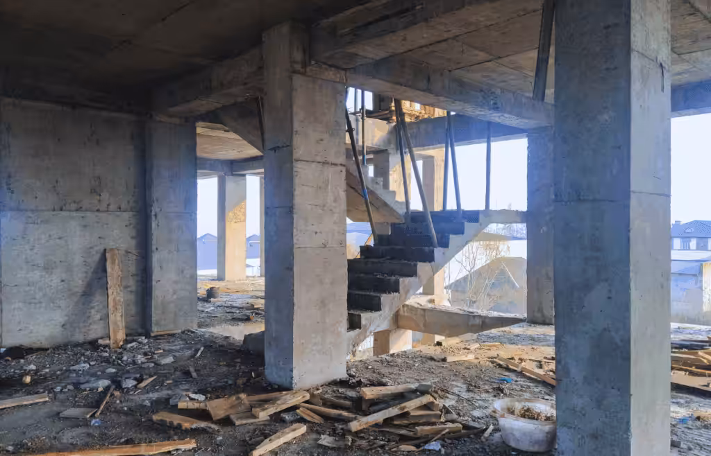 Empty construction area. Constuction and Contracting