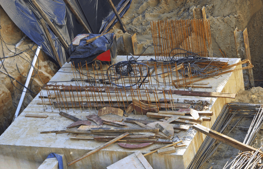 Pile of various construction materials. Construction and Contracting