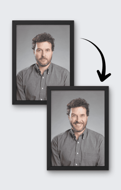 Man frustrated turning to man smiling. Business Advisory to Solve Your Business Challenges - Blaze Business and Legal