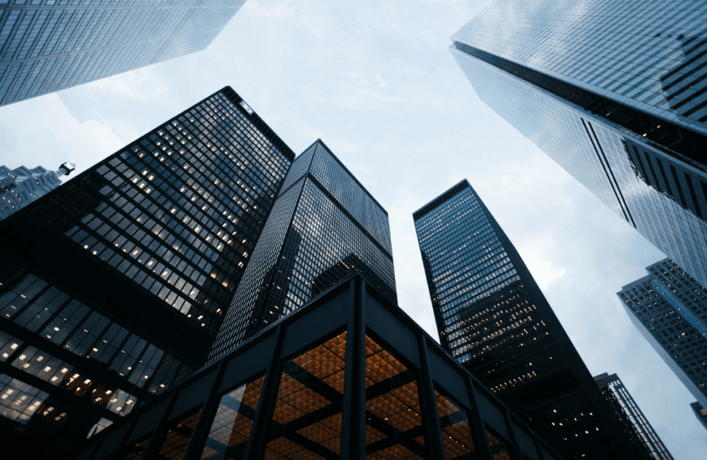 City high rise buildings representing construction business structuring