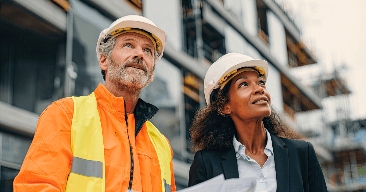 Construction professionals visiting construction site. Ex Partner Still Director. Blaze Business & Legal