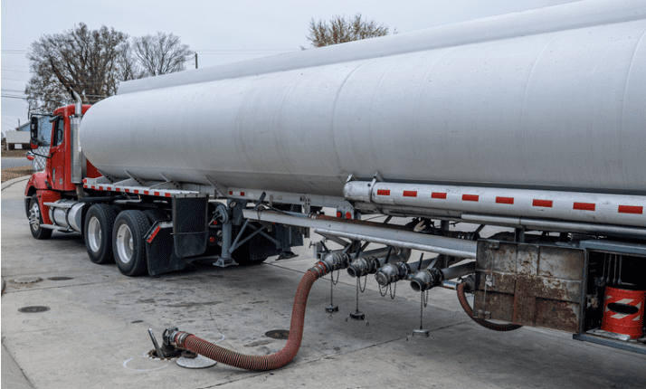 Fuel tanker representing rising fuel costs in construction
