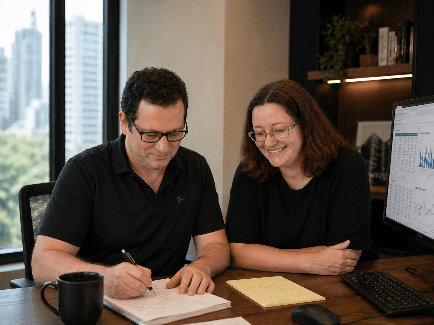 Rachelle Hare and Shannon Drew of Blaze Business and Legal discussing Business Advisory, Management Accounting and Construction Law for a Construction Business client