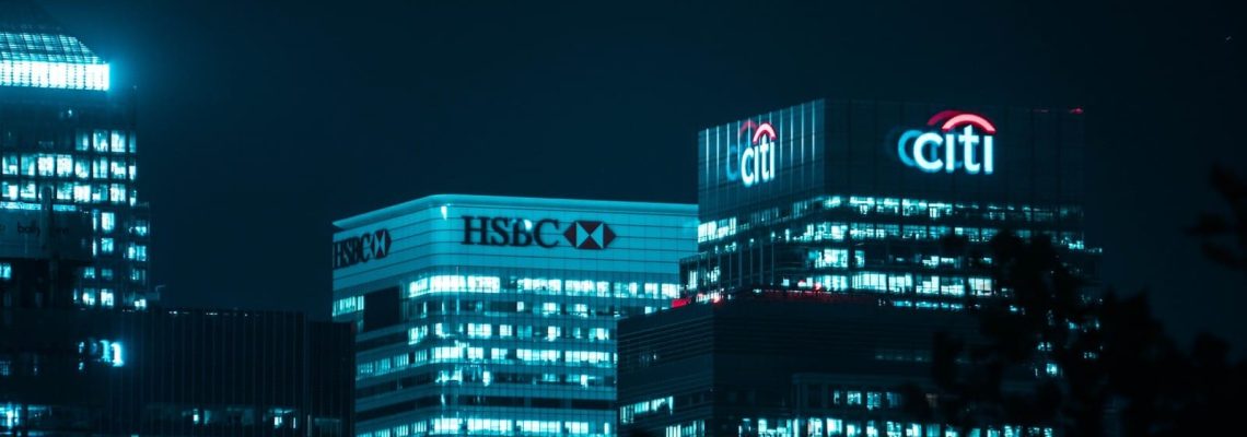 City buildings at night time. Security under construction contracts. Retention Moneys. Bank Guarantees