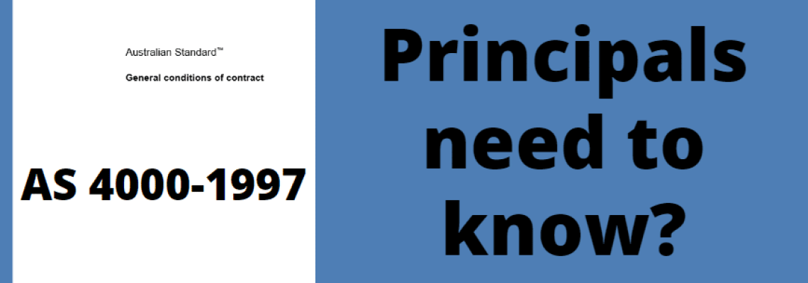 Image of the cover of AS 4000-1997 by SAI Global. Captions read, "What do Principals need to know" and "AS 4000-1997." Blaze Professional Learning logo.