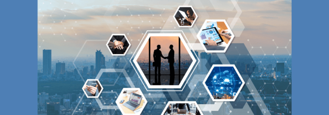 Image of varioius inset business frames on a city backdrop depicting how to buy a business in Australia. Caption reads "13 Steps to Buy a Business." Blaze Business & Legal Logo.