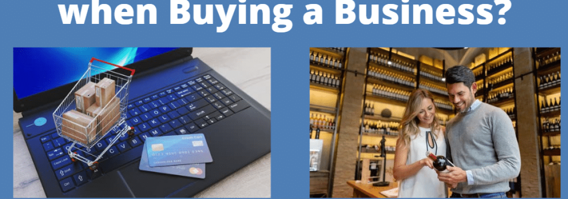 Two images of people buying businesses. Caption reads, "How Can you Protect Yourself when Buying a Business?" Blaze Business & Legal Logo.